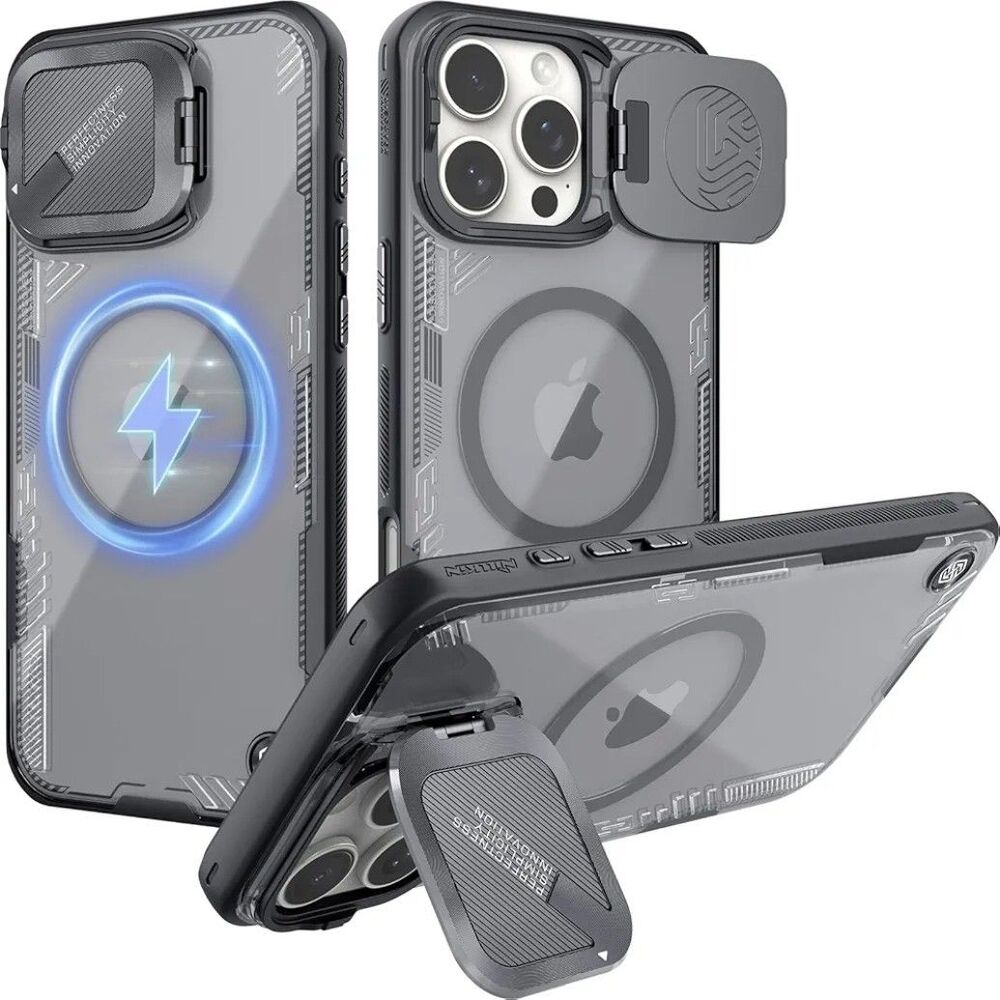 Nillkin Flip Metal Cover Camera Degradable Transparent Case For iPhone16 Pro Max